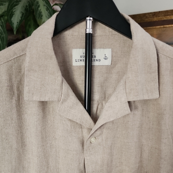 Abercrombie & Fitch Linen Blend Embroidered Button Up Shirt - Picture 4 of 13